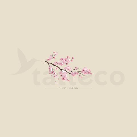 Cherry Blossom Branch Temporary Tattoo - Set of 3