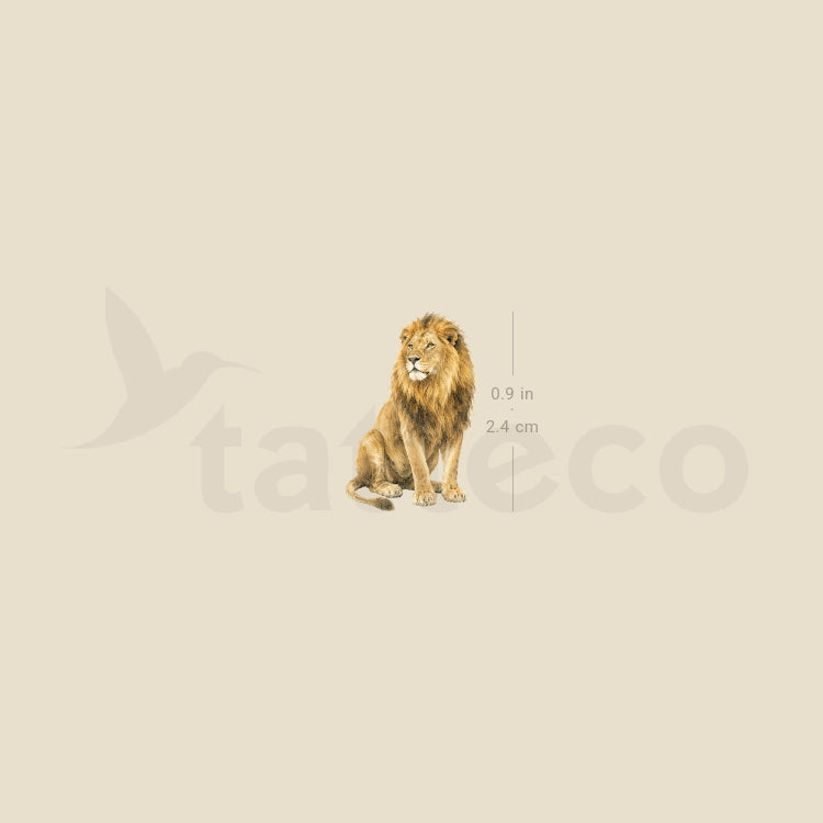 Watercolor Lion Temporary Tattoo - Set of 3