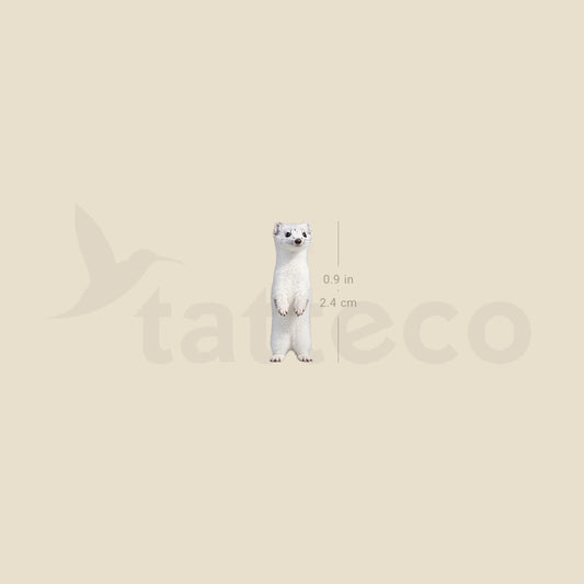 White Stoat Temporary Tattoo - Set of 3