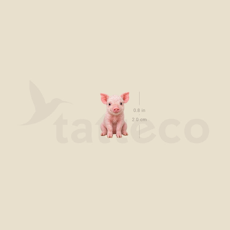 Realistic Piglet Temporary Tattoo - Set of 3