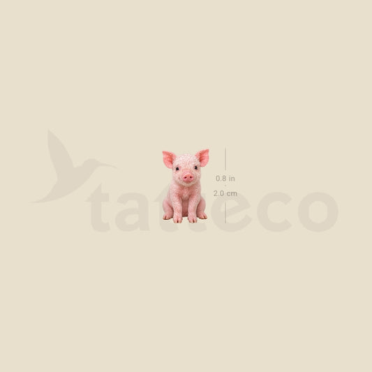 Realistic Piglet Temporary Tattoo - Set of 3
