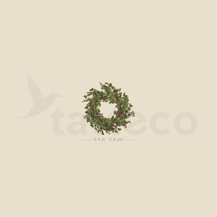 Mistletoe Wreath Temporary Tattoo - Set of 3