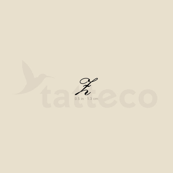 Letter Z Script Temporary Tattoo - Set of 3