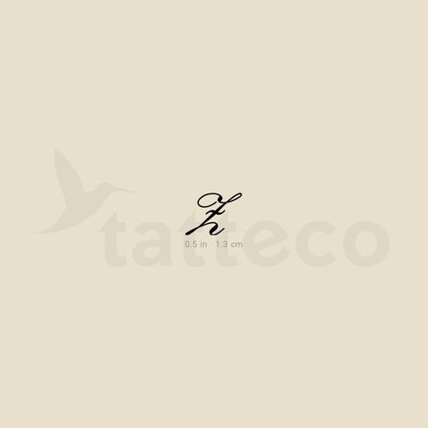Letter Z Script Temporary Tattoo - Set of 3