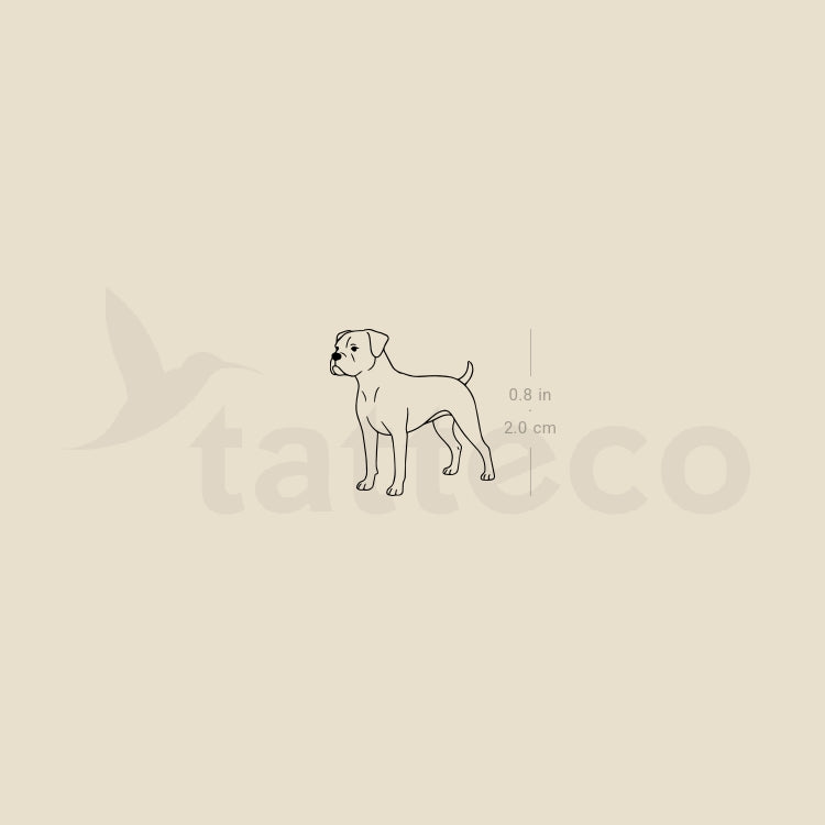 Boxer Dog Temporary Tattoo - Set of 3