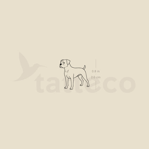 Boxer Dog Temporary Tattoo - Set of 3