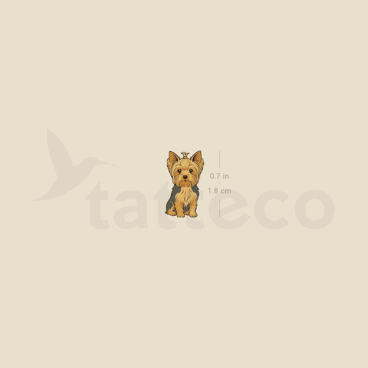 Small Yorkshire Terrier Temporary Tattoo - Set of 3