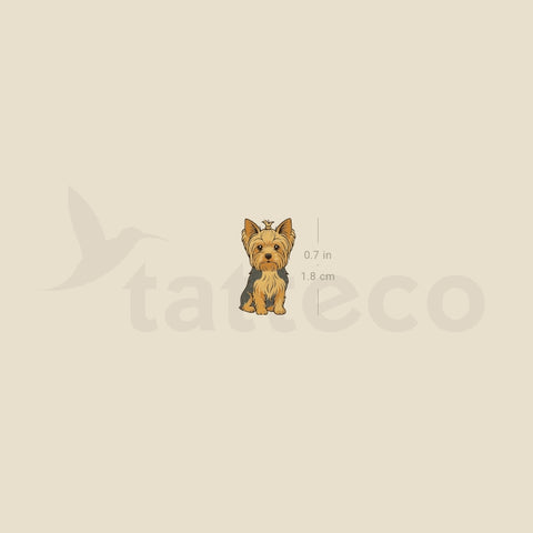 Small Yorkshire Terrier Temporary Tattoo - Set of 3