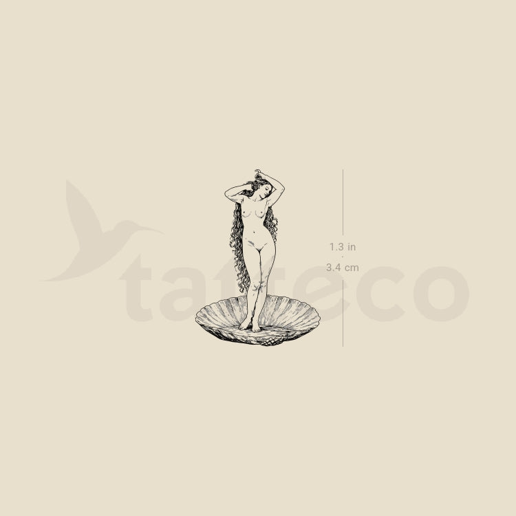 Venus By Bouguereau Temporary Tattoo - Set of 3