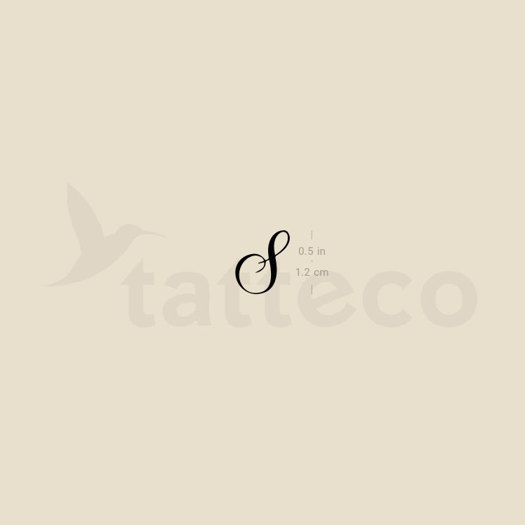Little Letter S Script Temporary Tattoo - Set of 3