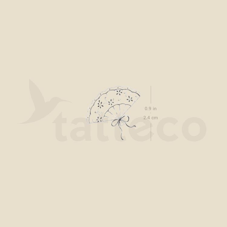 Small Hand Fan By Stefano Mazza Temporary Tattoo - Set of 3