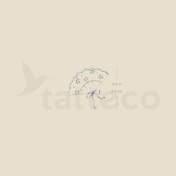 Small Hand Fan By Stefano Mazza Temporary Tattoo - Set of 3