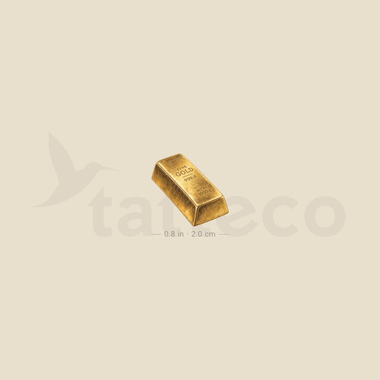 Gold Bar Temporary Tattoo - Set of 3