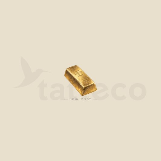 Gold Bar Temporary Tattoo - Set of 3