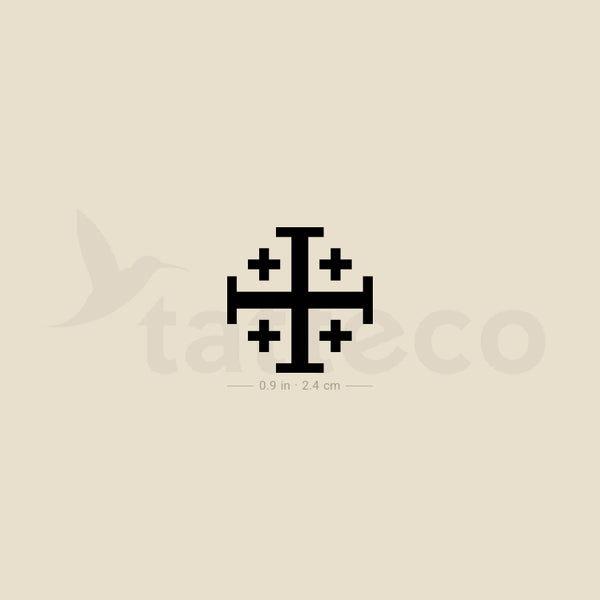 Jerusalem Cross Temporary Tattoo - Set of 3
