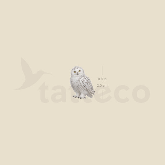 Baby Snowy Owl Temporary Tattoo - Set of 3