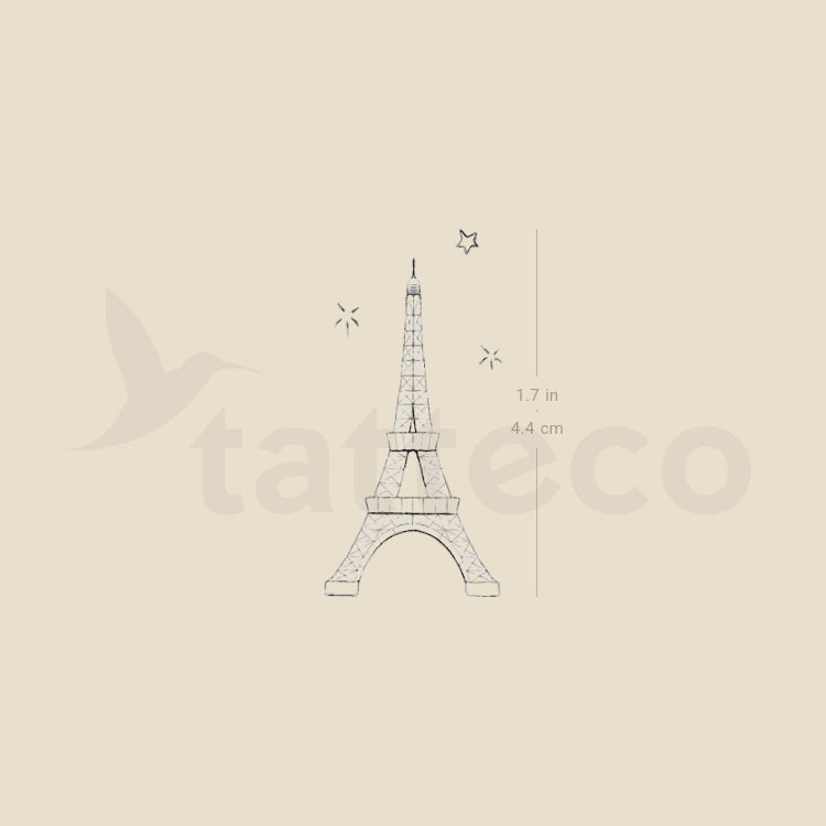 Eiffel Tower By Stefano Mazza Temporary Tattoo - Set of 3