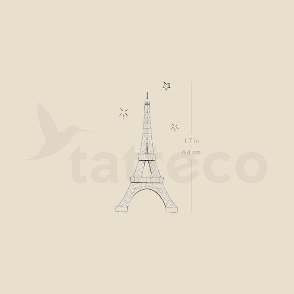 Eiffel Tower By Stefano Mazza Temporary Tattoo - Set of 3