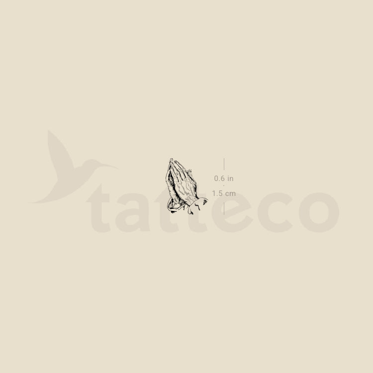 Little Praying Hands Temporary Tattoo - Set of 3