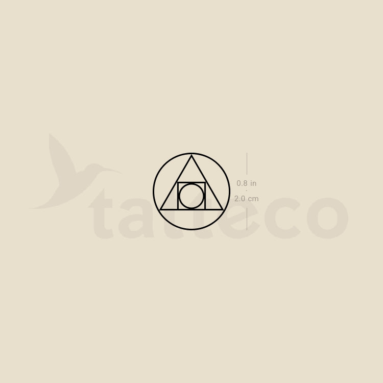 Philosopher's Stone Symbol Temporary Tattoo - Set of 3