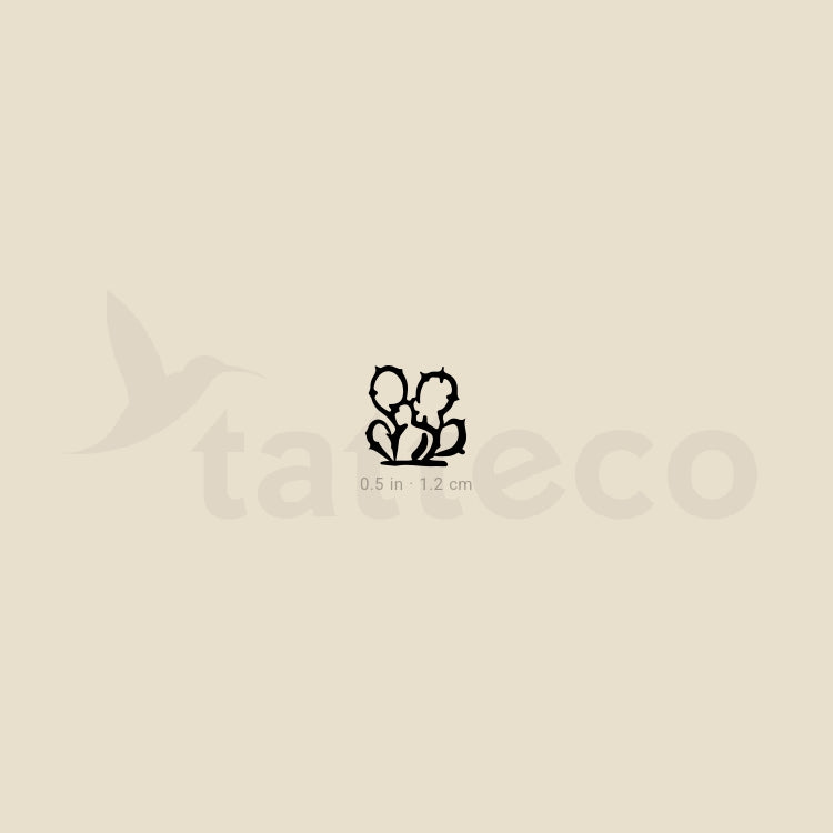 Opuntia Cactus Temporary Tattoo - Set of 3