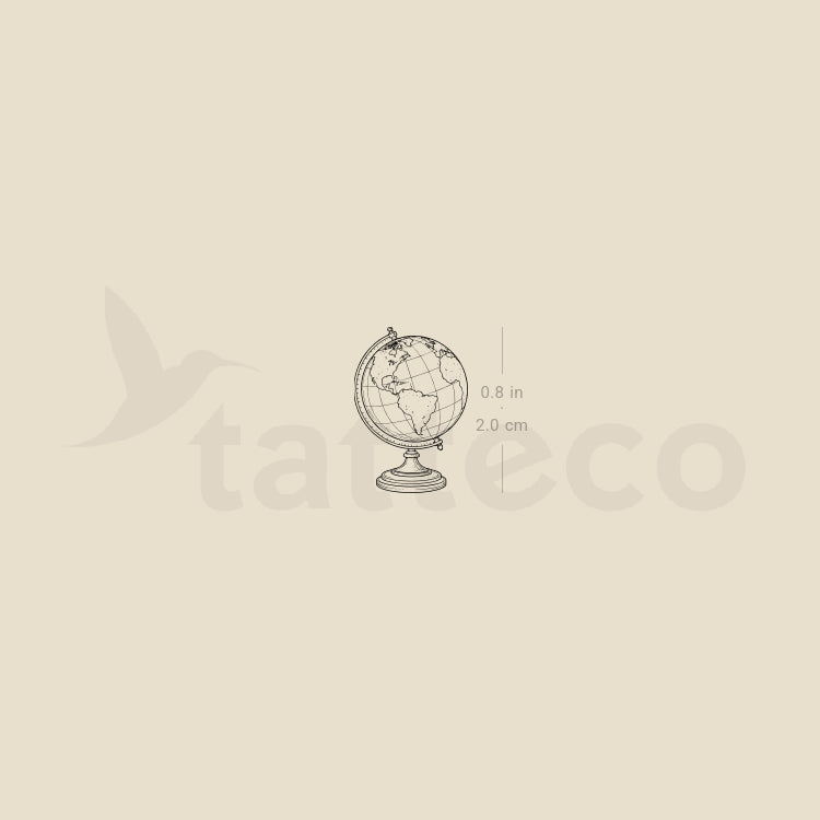 World Globe Temporary Tattoo - Set of 3