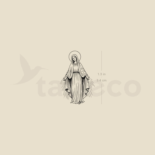 Enlightened Virgin Mary Temporary Tattoo - Set of 3
