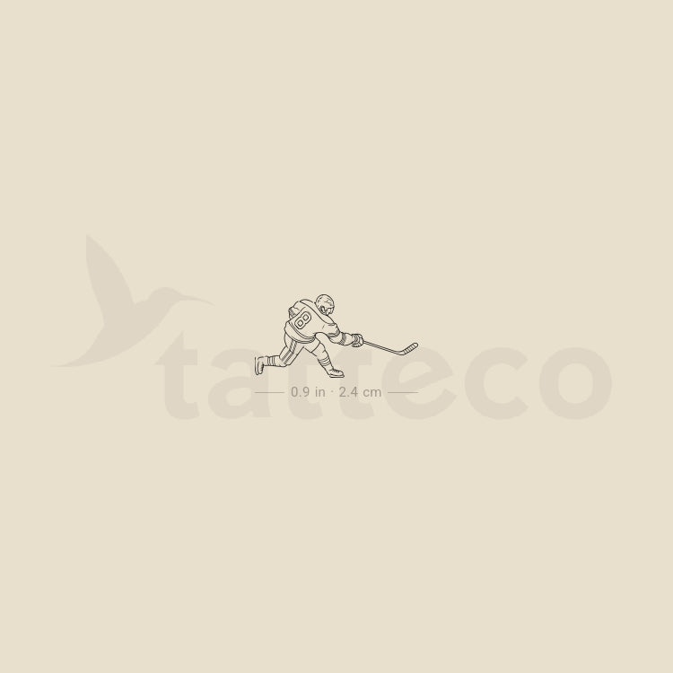 Fine Line Ice Hockey Player Temporary Tattoo - Set of 3