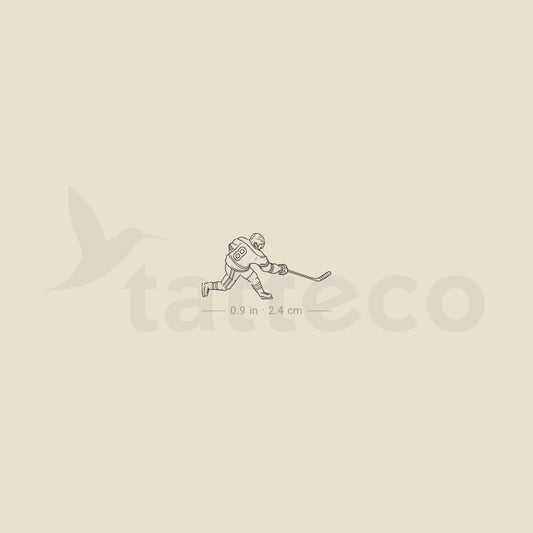 Fine Line Ice Hockey Player Temporary Tattoo - Set of 3