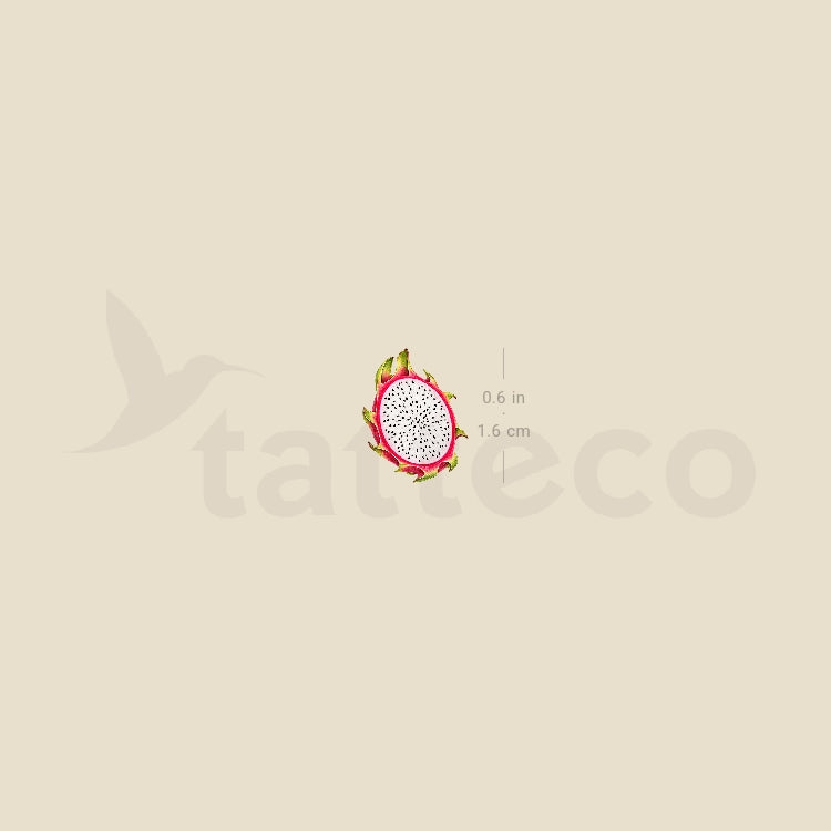 Dragon Fruit Slice Temporary Tattoo - Set of 3
