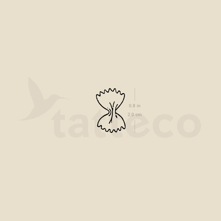 Small Farfalle Pasta Temporary Tattoo - Set of 3