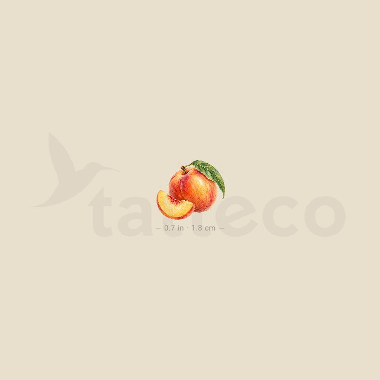 Watercolor Peach Temporary Tattoo - Set of 3
