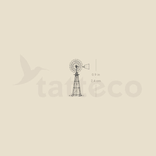 Windpump Temporary Tattoo - Set of 3