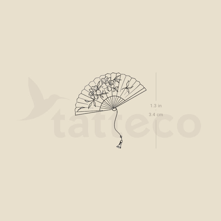 Hand Fan Temporary Tattoo By M3.Ink - Set of 3