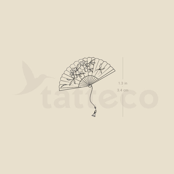 Hand Fan Temporary Tattoo By M3.Ink - Set of 3