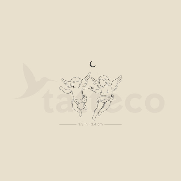 Cherub Couple By Stefano Mazza Temporary Tattoo - Set of 3