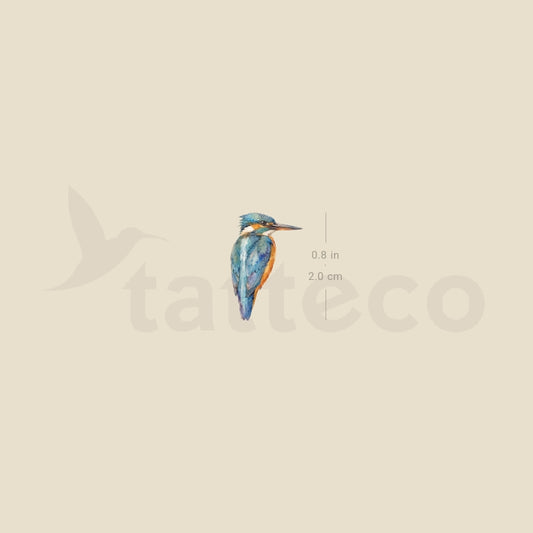 Watercolor Kingfisher Temporary Tattoo - Set of 3