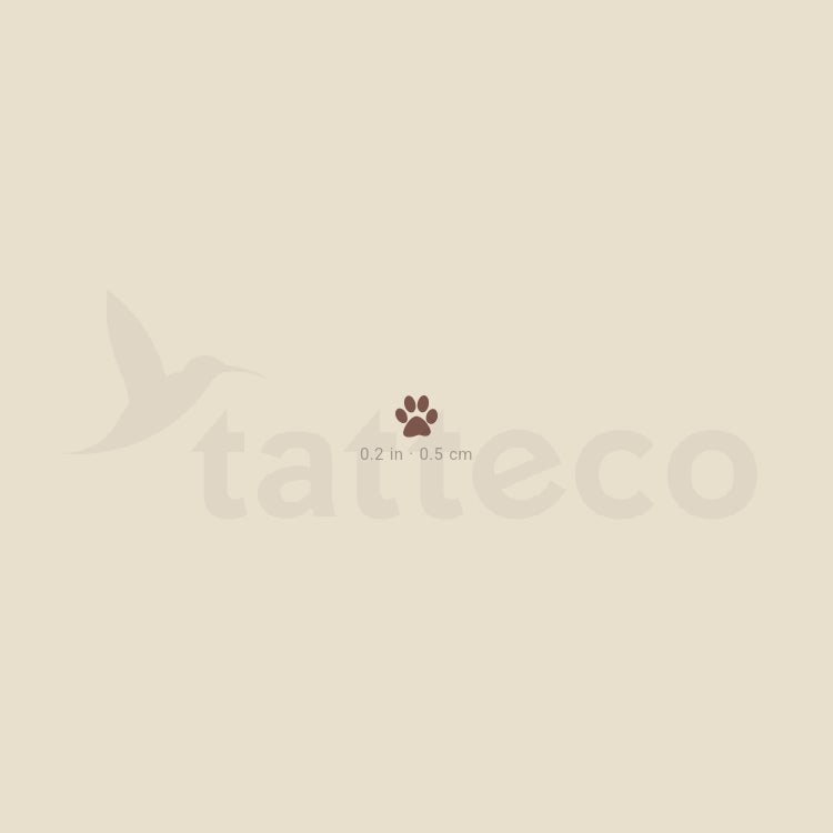 Tatuaje temporal de huella de pata marrón - Juego de 3