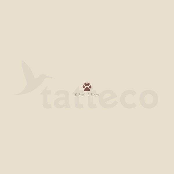 Brown Paw Print Temporary Tattoo - Set of 3