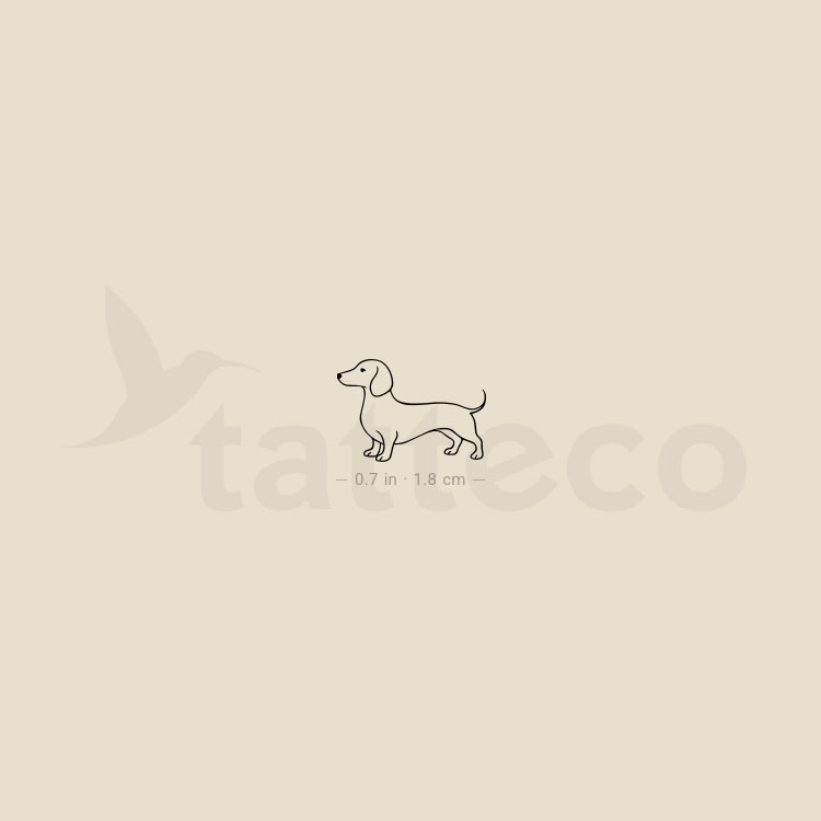 Sausage Dog Temporary Tattoo - Set of 3
