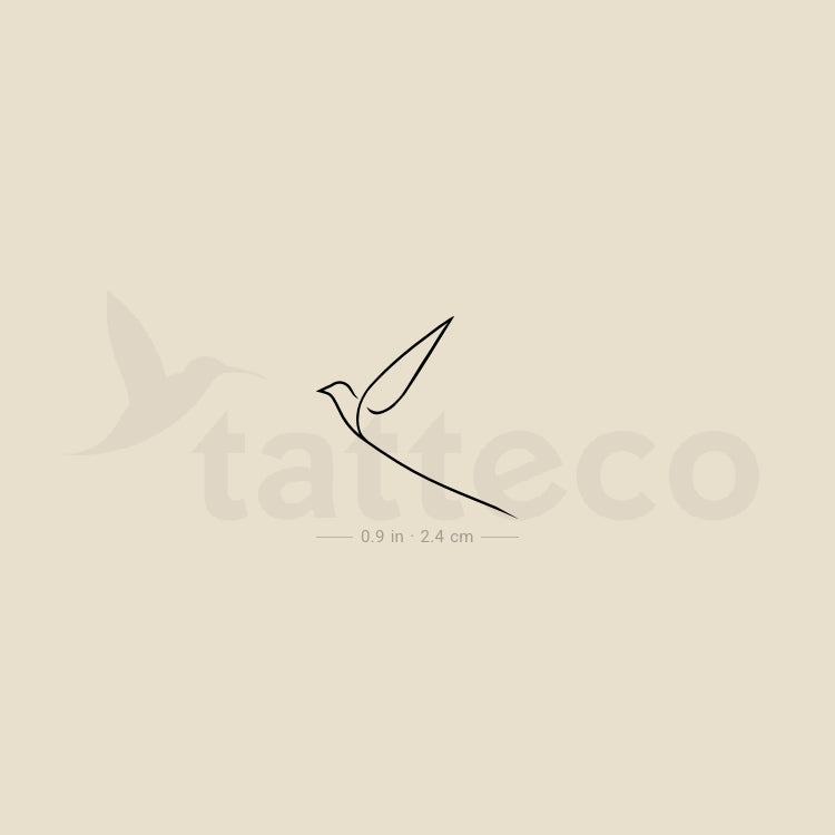 Continuous Line Bird Temporary Tattoo - Set of 3