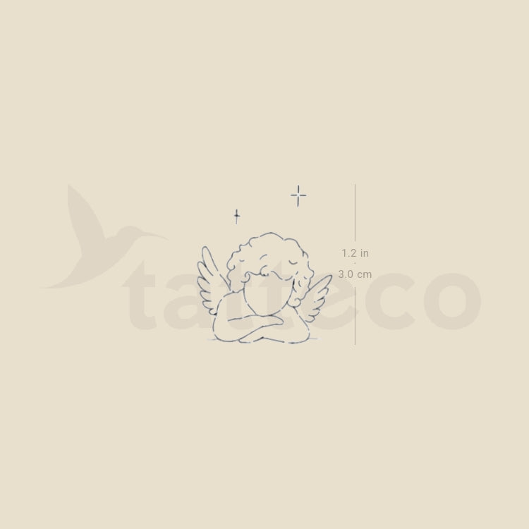 Cherub Face By Stefano Mazza Temporary Tattoo - Set of 3