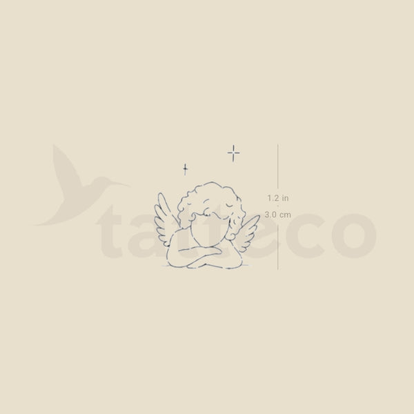 Cherub Face By Stefano Mazza Temporary Tattoo - Set of 3