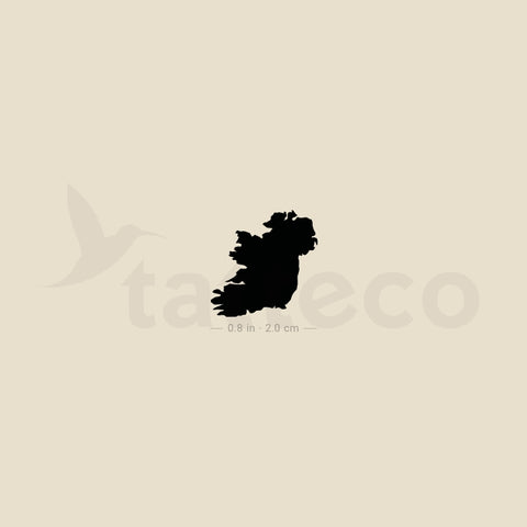 Small Ireland Map Temporary Tattoo - Set of 3