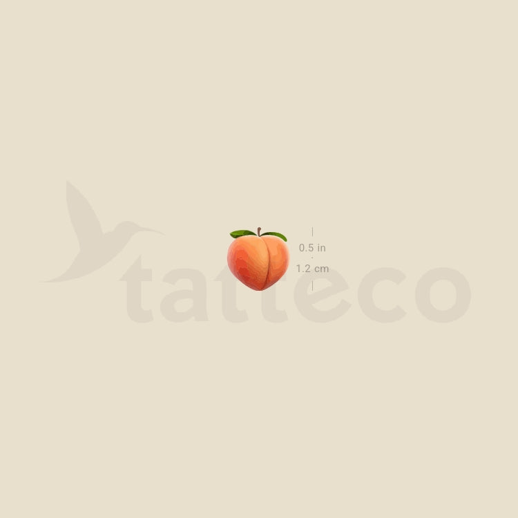 Peach Emoji Temporary Tattoo - Set of 3