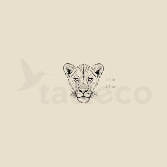 Lioness Portrait Temporary Tattoo - Set of 3