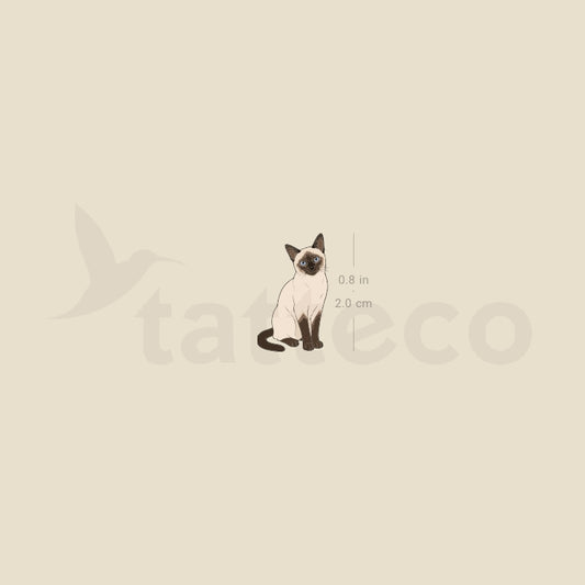 Siamese Cat Temporary Tattoo - Set of 3