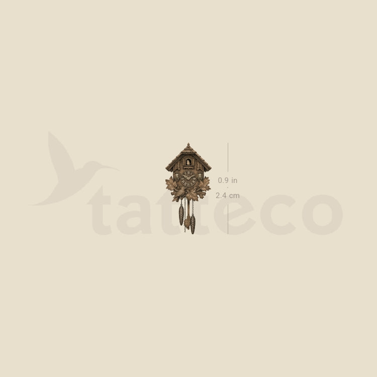 Cuckoo Clock Temporary Tattoo - Set of 3