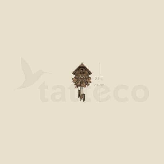 Cuckoo Clock Temporary Tattoo - Set of 3