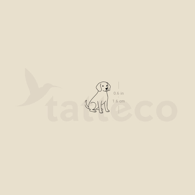 Little Beagle Temporary Tattoo - Set of 3
